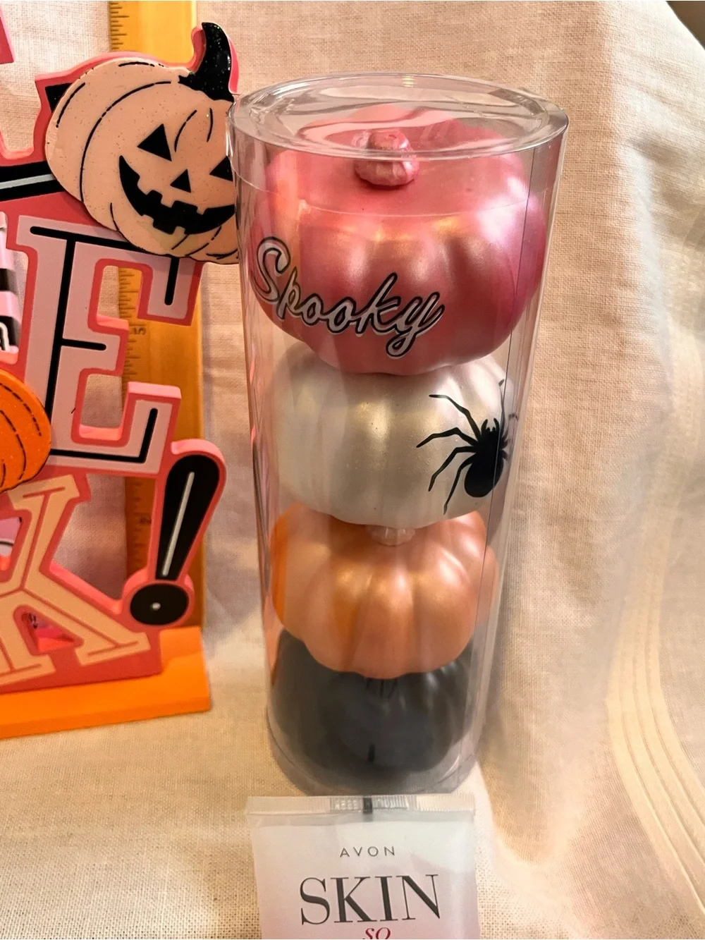 Avon Skin So Soft Pink Halloween Bath Gift Bundle